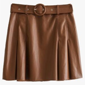 Zara Tan Faux Leather Mini Skirt